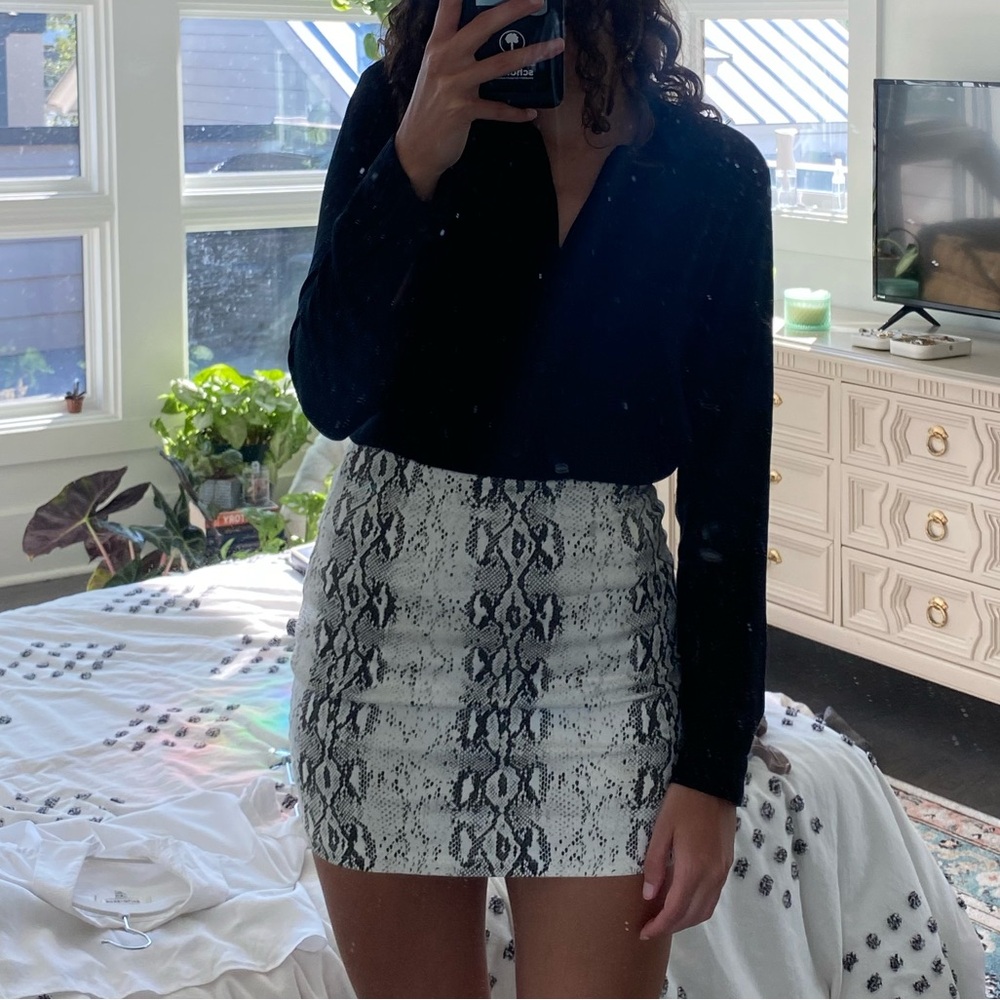 SNAKESKIN MINI SKIRT